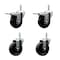 Service Caster 4 Inch Phenolic Swivel 58 Inch Threaded Stem Caster Set 2 Total Lock Brakes SCC-TSTTL20S414-PHS-58212-2-S-2 - alternate 1